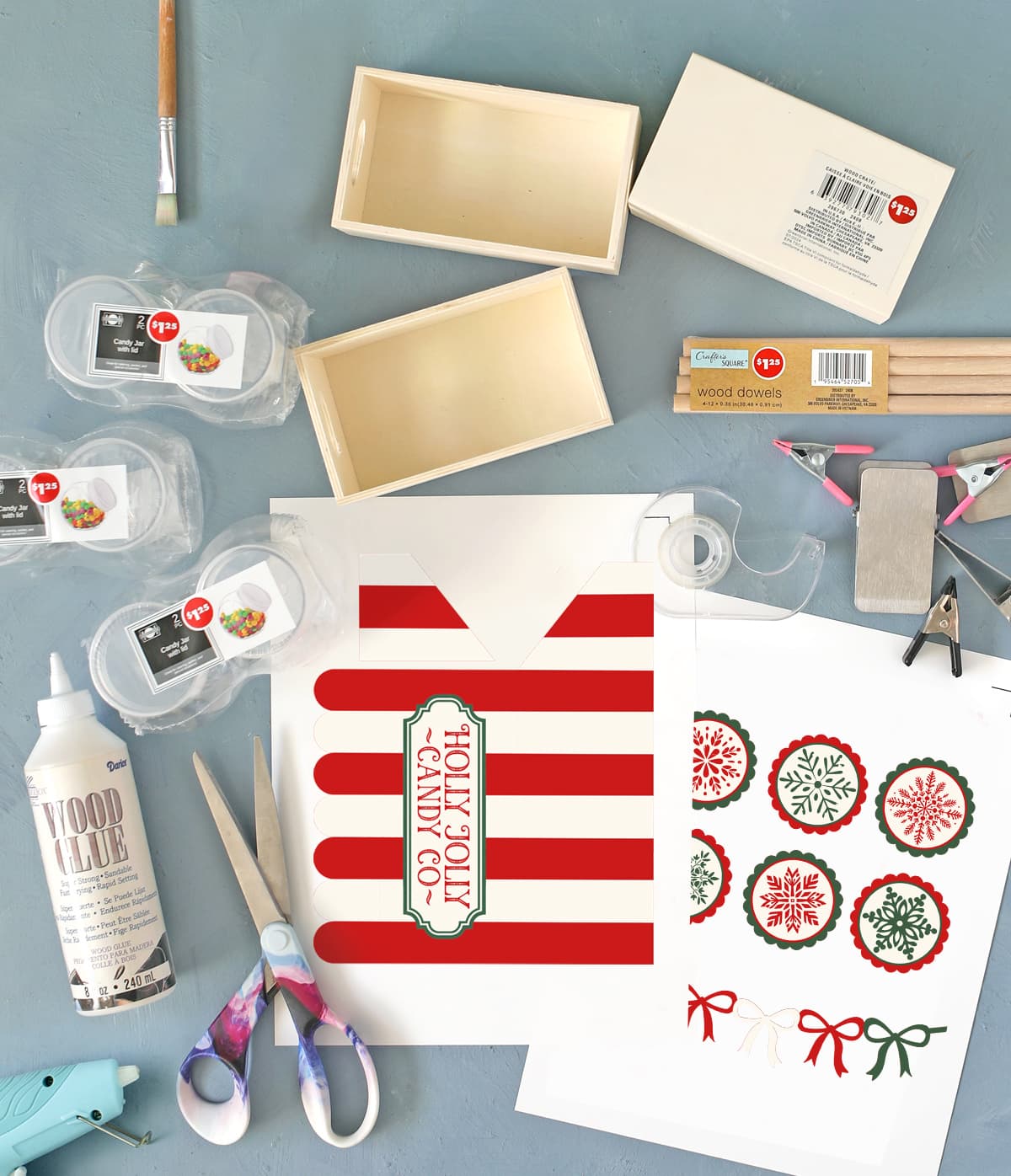 christmas candy shop craft supplies needed