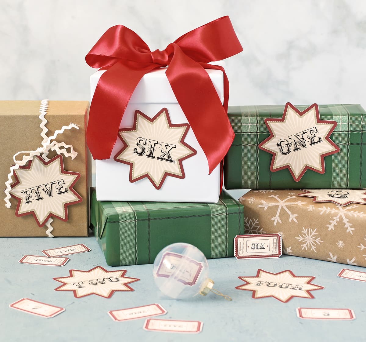 christmas carnival game tickets and prize labels