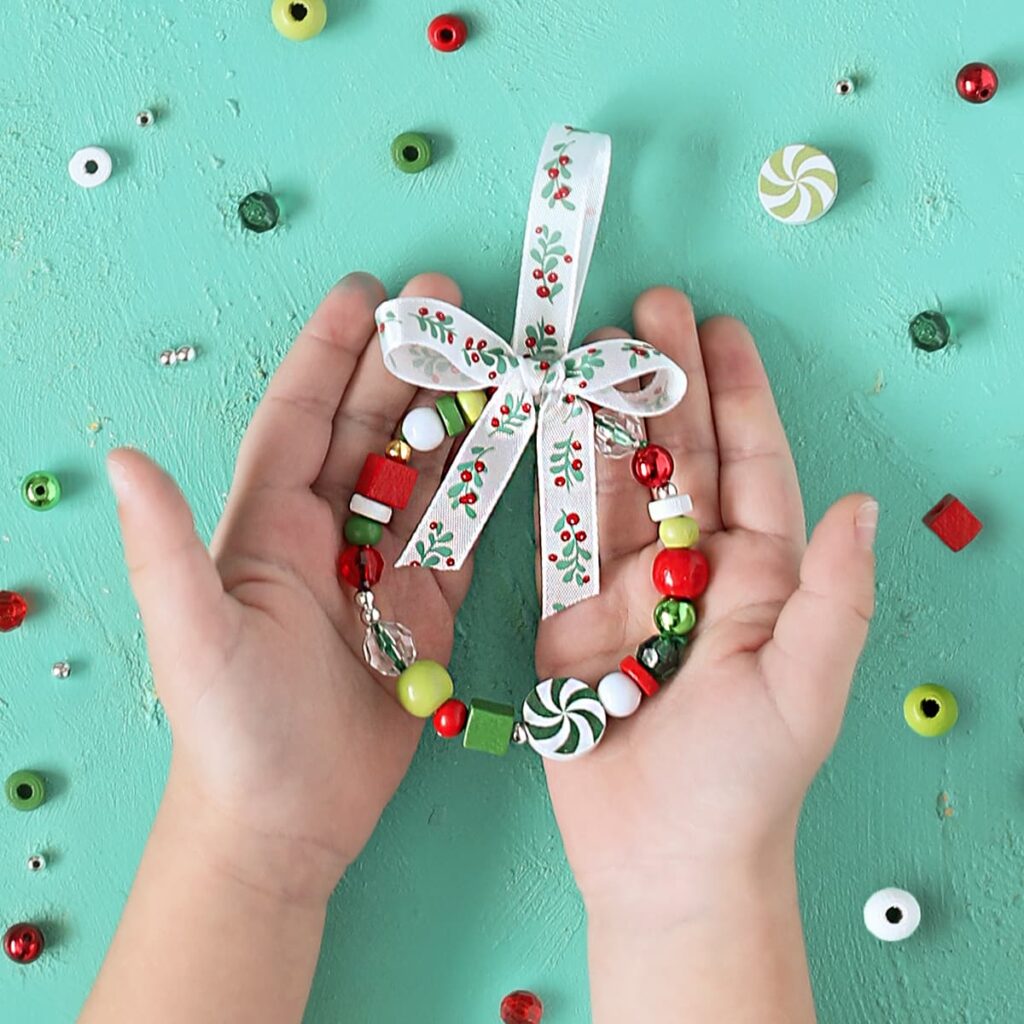 beaded wreath christmas ornament tutorial