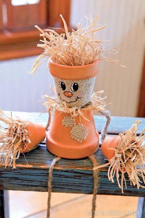 diy clay pot scarecrow craft