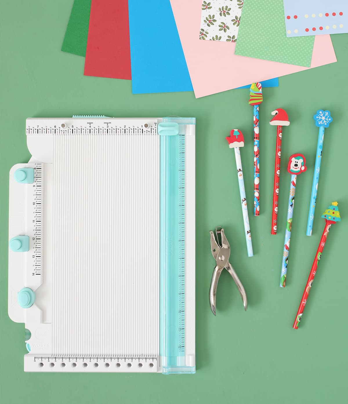 supplies needed to make christmas tree pencils