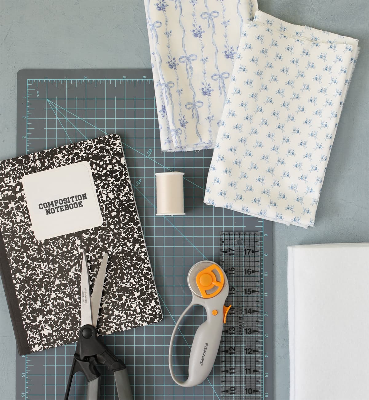 materials needed to make a fabric journal cover