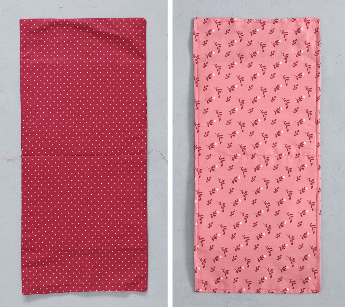 sew down the center line, then top stitch around edges