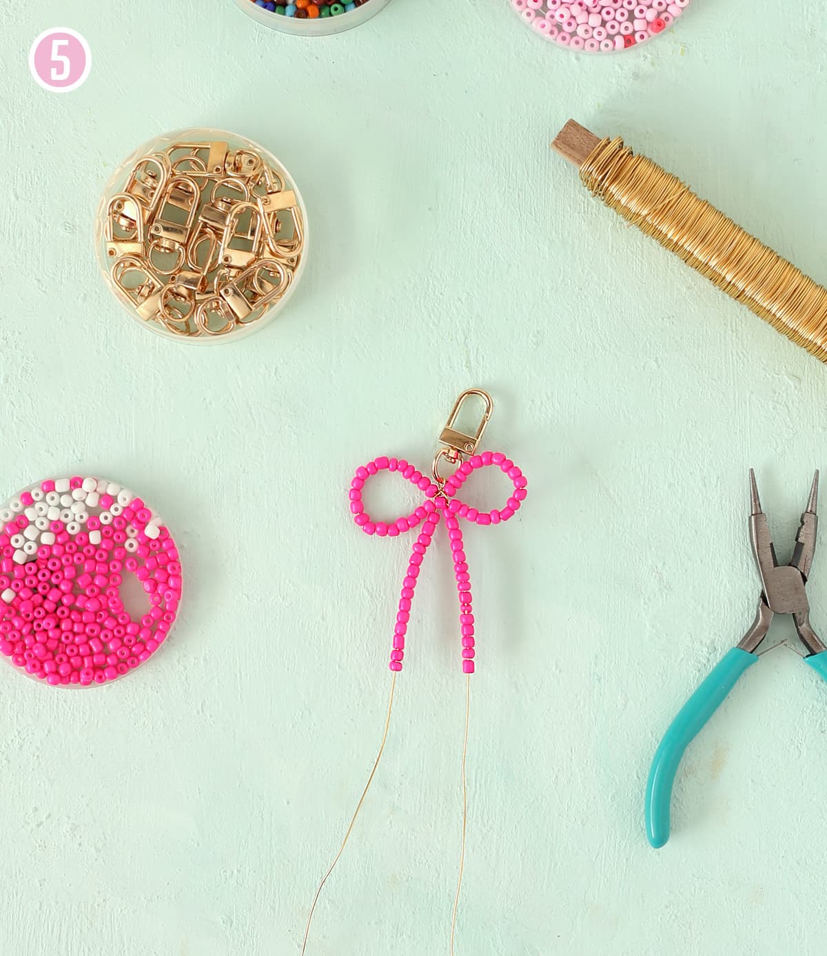 add beads to bow tails