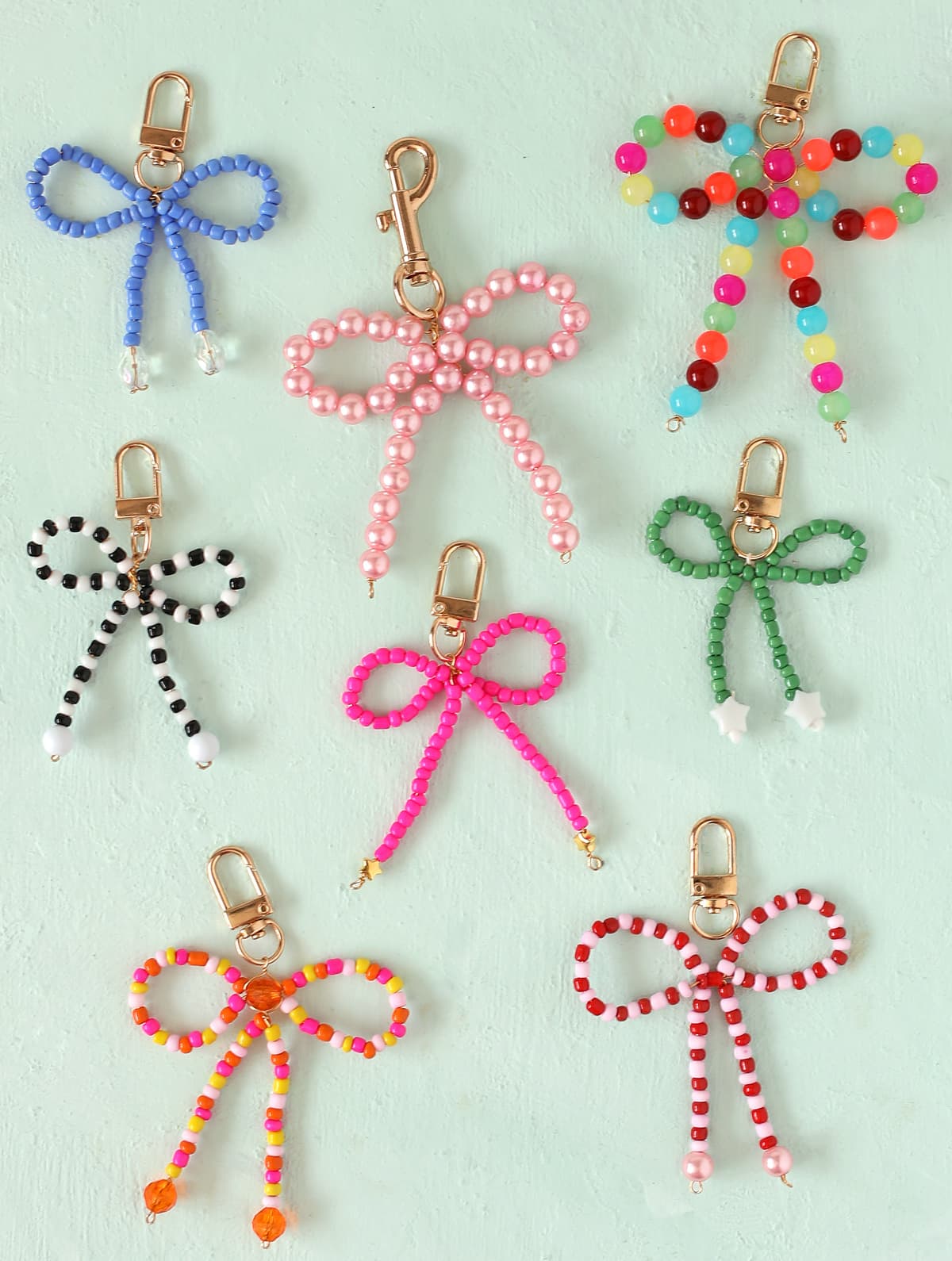 how to make beaded bow keychains
